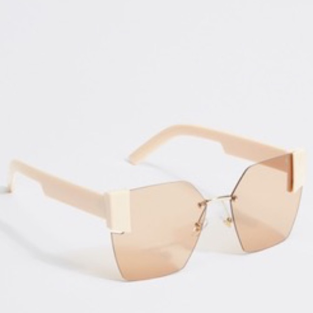 Milky White Geometric Lens Sunglasses